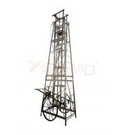 Model No. 1700 Aluminium Square Tower Ladder with Big Iron Wheels for Warehouse and Industrial Access Use, Professional Mobile Tower Ladder for Maintenance, Storage and Inspection Tasks 